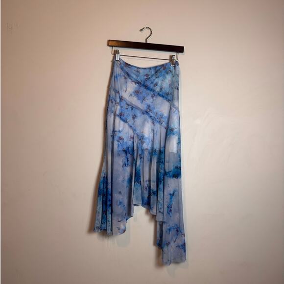 Topshop Floral Asymmetric Midi Skirt - Size 4 - Picture 3 of 8